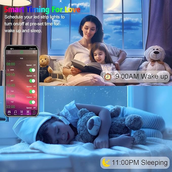 Battery Powered Led Strip Lights 13ft, 2x6.5ft USB/Battery Operated RGB LED Lights Birthday Christmas Gift with Remote for TV Backlight, Bedroom, Camping