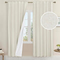 Natural 100% Blackout Linen Curtains 78 Inches, 52 x 78 Inch | Ivory, Thermal by LAMIT