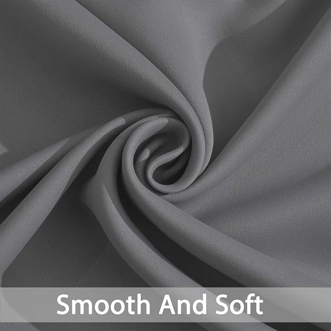 Yakamok Grey Room Darkening Curtains 52x90 inch Gray Grommet-Living Room | 2 - Image 5