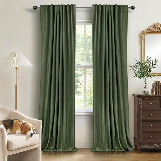 Faux Linen Total Blackout Curtains by 100BlackoutShield