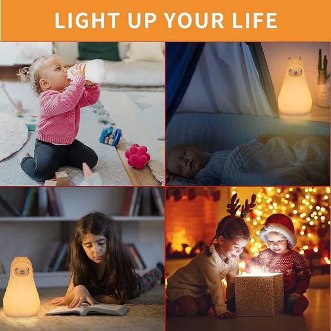 Baby Bear Night Light Up Toddler Bed Rooms, Nursery Sleep Aid for Kid LED Light Color Changing Dimmable &Timer Bedside Night Lamp for Breastfeeding Safe Silicone Night Light BPA Free Gifts for Women