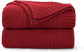 CozeCube Christmas Red Seed Stitch Throw Blanket 50"x60", Farmhouse Decor | by CozeCube