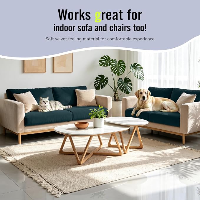8Pcs Outdoor Cushion Covers, Stretch Patio Furniture Couch Chair Slipcovers | - Image 4