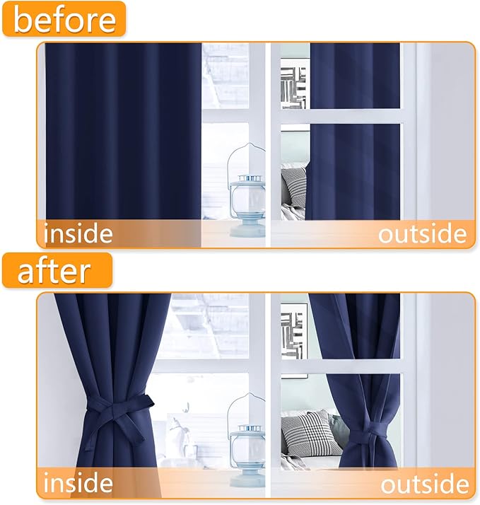 Blackout Curtains for Bedroom, 38 x 63 Inch, 2 Panels | Thermal Insulated - Image 4