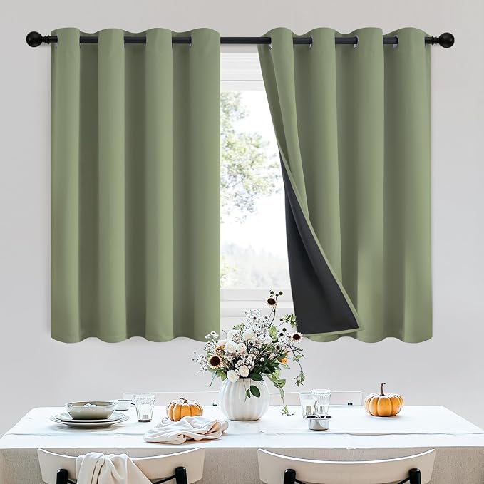 SimpleHome Sage 100% Blackout Curtains Room Darkening Living Room 36 Inch | by SimpleHome
