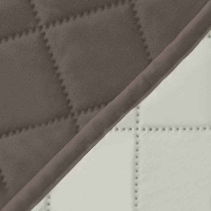Easy-Going Reversible Couch Cover, 2 Cushion Sofa, Taupe/Ivory | Machine - Image 6