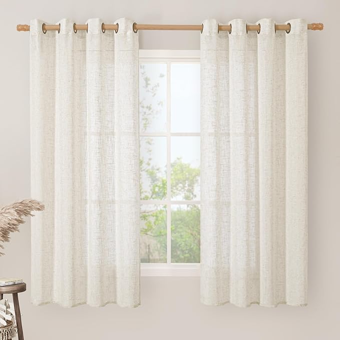 60 Inch Semi Sheer Linen Curtains by LAMIT