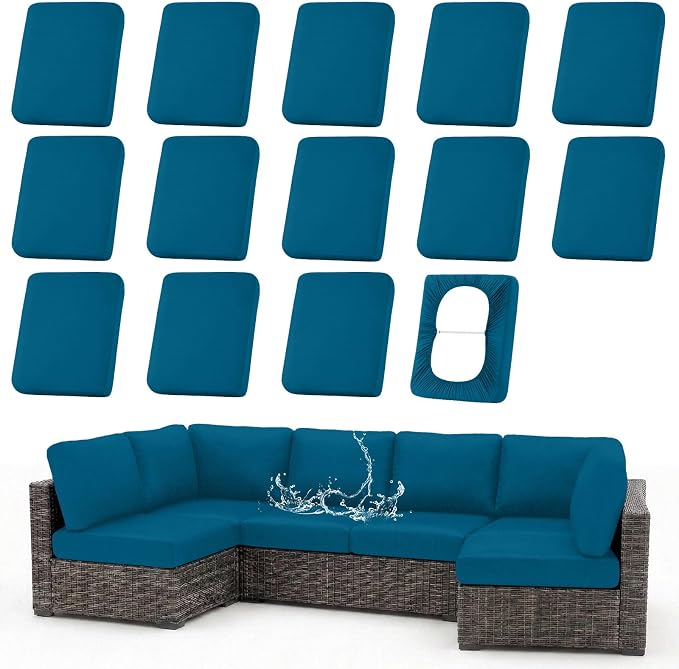 Waterproof Outdoor Cushion Covers, Stretch Patio Slipcovers | UV Resistant by hyha