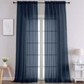 Chyhomenyc Extra Long Navy Blue Sheer Curtains 108 Inches Long 2 Panels by Chyhomenyc