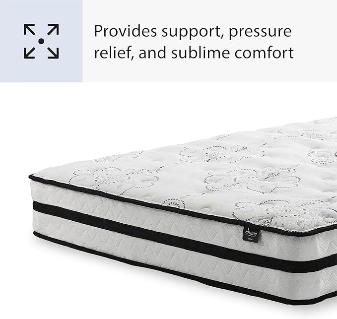 Signature Design by Ashley Twin Size Chime 10 Inch Medium Firm Hybrid Mattress with Cooling Gel Memory Foam for Pressure Relief, Fiberglass Free, Mattress In A Box