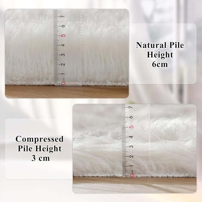 ORINOVA White Small Circle Fluffy Rugs - Image 4