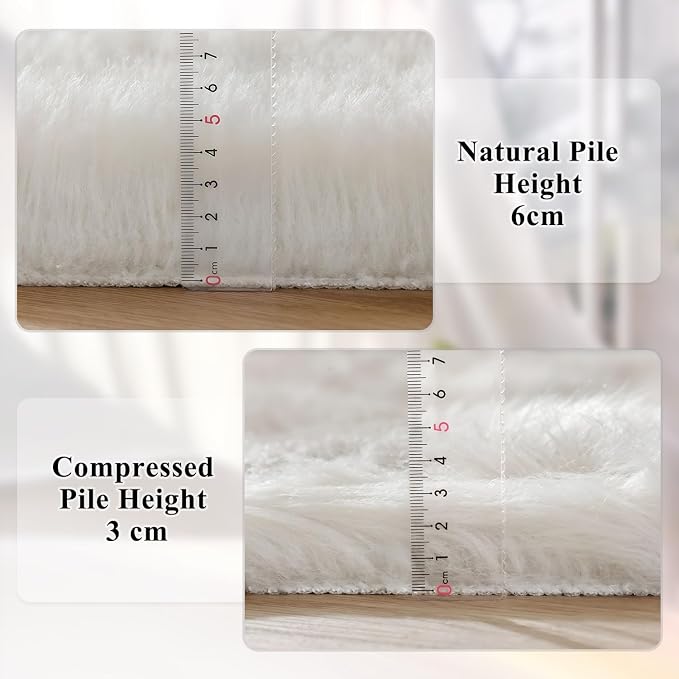 ORINOVA White Rugs for Living Room 6x9 Area Rugs for Bedroom Large Washable - Image 4