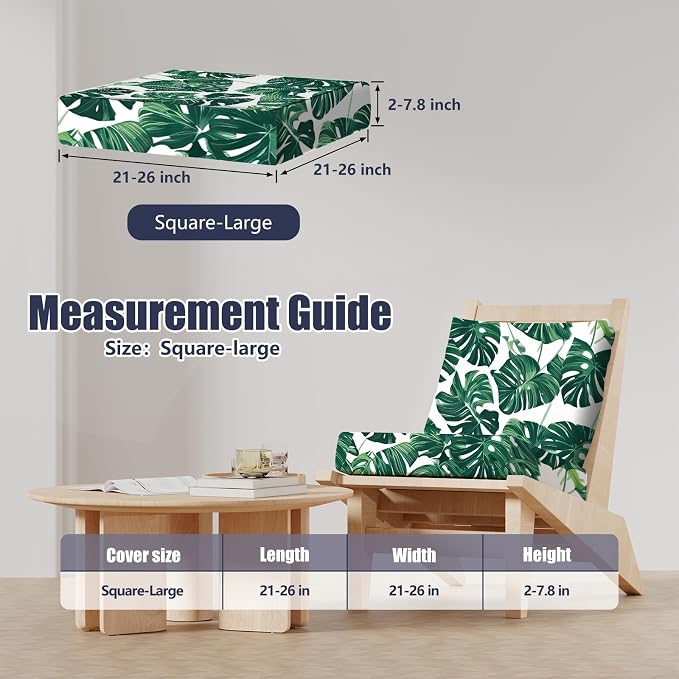 8Pcs Outdoor Cushion Covers, Stretch Patio Furniture Couch Chair Slipcovers | - Image 2