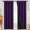 SimpleHome Purple 100% Blackout Curtains Room Darkening Living Room 84 Inch | by SimpleHome