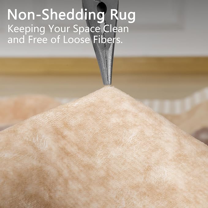Area Rug 4x6 Orange Rug Washable Rugs Non Slip Low Pile Small Carpet - Image 4