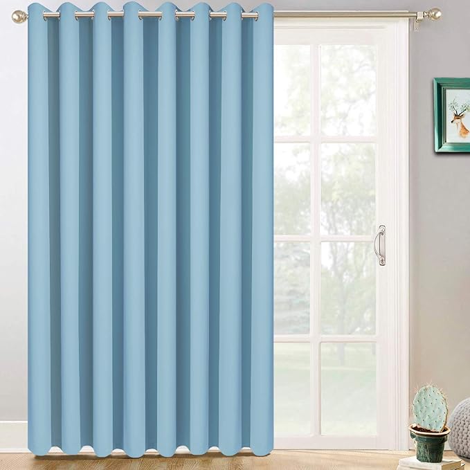 Yakamok Sky Blue Room Darkening Curtains 84 inch Sliding Door Drapes | 1 by Yakamok