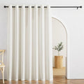 RYB HOME Linen Curtains for Living Room Bedroom Home Office, Semi Transparent Privacy Protection Vertical Modern Bohemian Window Decor Sheer Drapes, Linen, W 100 x L 90, 1 Pc