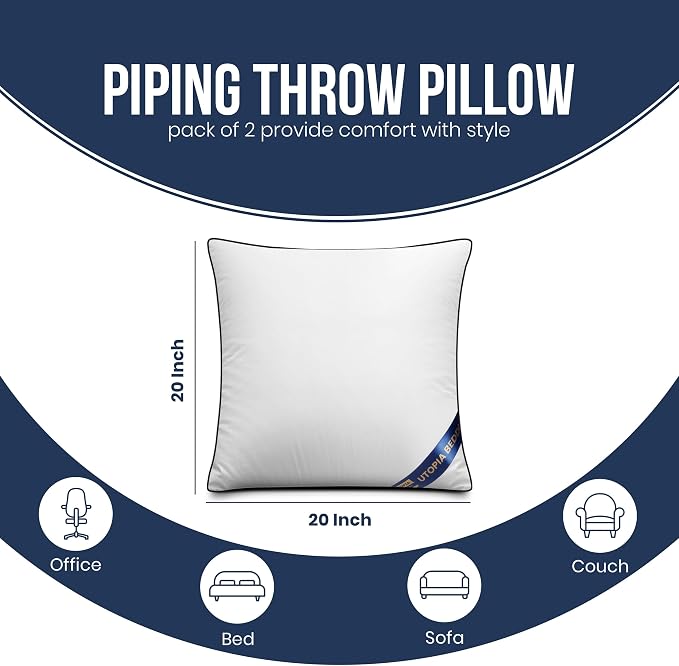 Utopia Bedding 20x20 Throw Pillow Inserts, Decorative Pillows, Plush & - Image 2