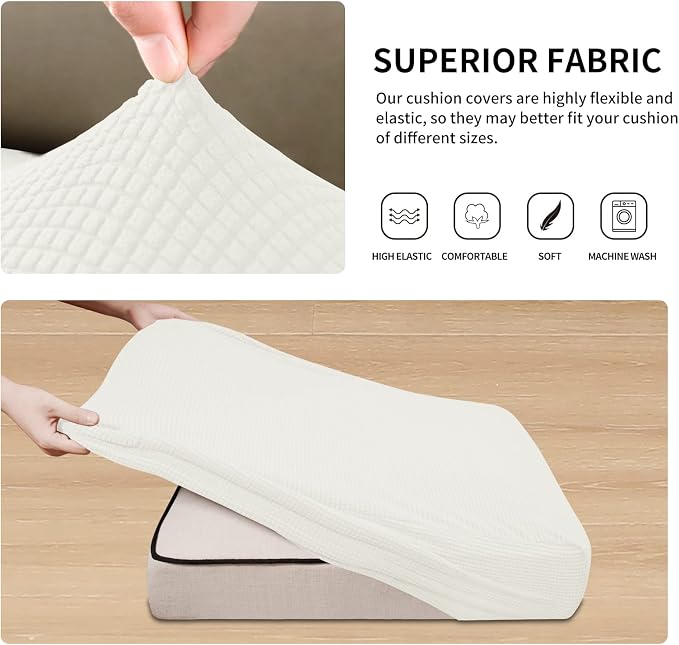 Easy-Going Stretch 3 Pieces Couch Cushion Cover - Image 5
