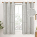 YoungsTex Light Grey Linen Semi Sheer Curtains 54 Inch Length 2 Panels | Light by YoungsTex