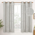 YoungsTex Light Grey Linen Curtains 48 Inch Length, Short Light Filtering by YoungsTex