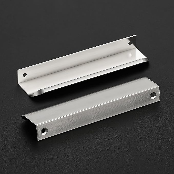 Ravinte Hardware 30 Pack Silver Cabinet Handles, 5.9 Inch (150mm) Finger Edge Pulls, 5 Inch Hole Center, Finger Pulls for Cabinets