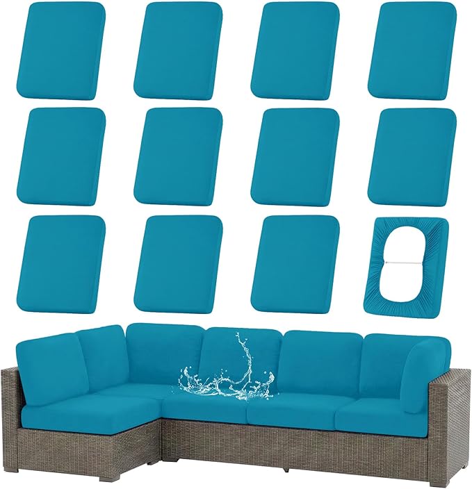Waterproof Outdoor Cushion Covers, Stretch Patio Slipcovers | UV Resistant by hyha