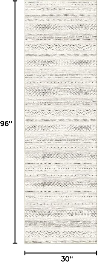 cotiled Hallway 2.6x8 Runner Rugs Washable Boho Rug Brown | Stain Resistan - Image 2