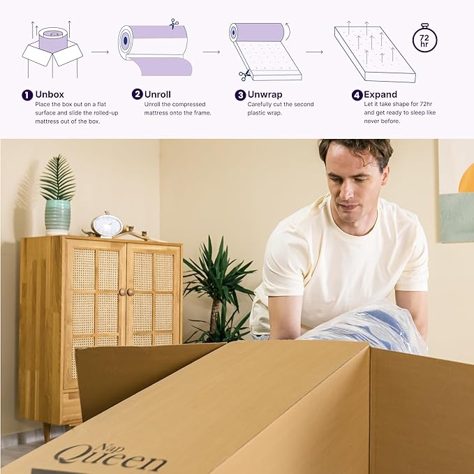 NapQueen Twin-XL Mattress, 10 Inch Victoria Hybrid Cooling Gel Infused Pocket Spring and Memory Foam Mattress, Twin-XL Size Mattress Bed in a Box, CertiPUR-US Certified, Fiberglass-Free Mattress