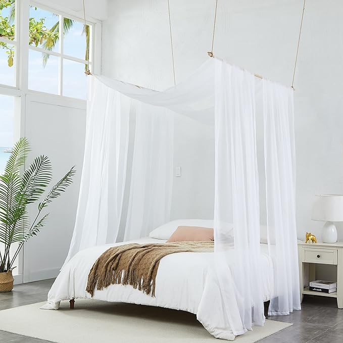 Warm Home Designs Extra Long White Sheer Window Scarf. Valance Scarves are 54 X 216 Inches. Great As Wedding Arch Draping Fabric, Bed Canopy Or for Decorative Project. AM White 216"