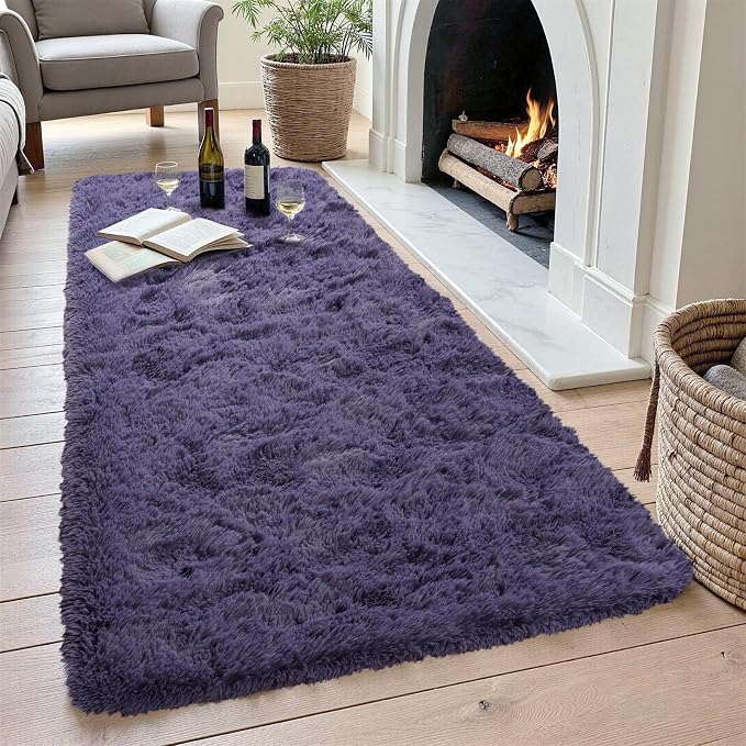 2x6 Taro Purple Fluffy Soft Runner Rug Non-Slip - Image 4
