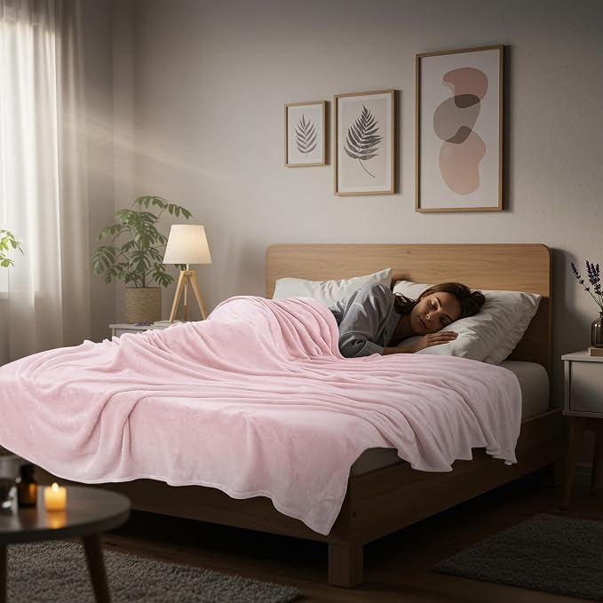 Utopia Bedding Ultra Soft Fleece Bed Blanket Twin Size Pink | Microfiber Plush - Image 8