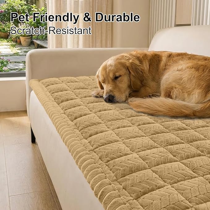 Smiry Couch Cover for Dogs, Non Slip Fuzzy Pet Sofa Covers Washable | Sofa - Image 2