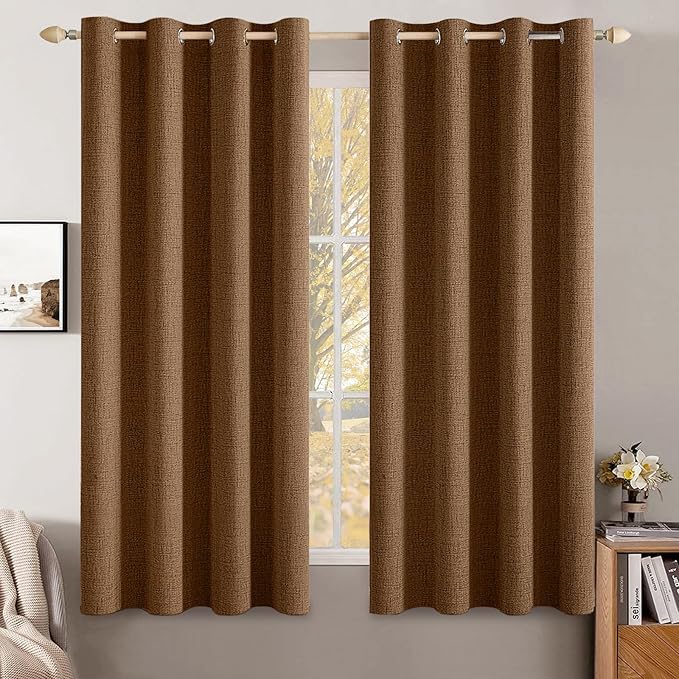 MIULEE 100% Blackout Linen Curtains by MIULEE