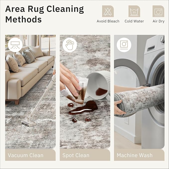 Soalmost Abstract Rug 5x7 Washable Area Rugs - Image 9
