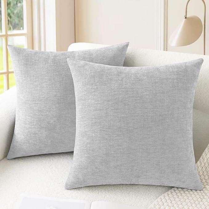 CaliTime Decorative Throw Pillow Covers 26 X 26 Inches Moonbeam Gray | Pack of 2 by CaliTime