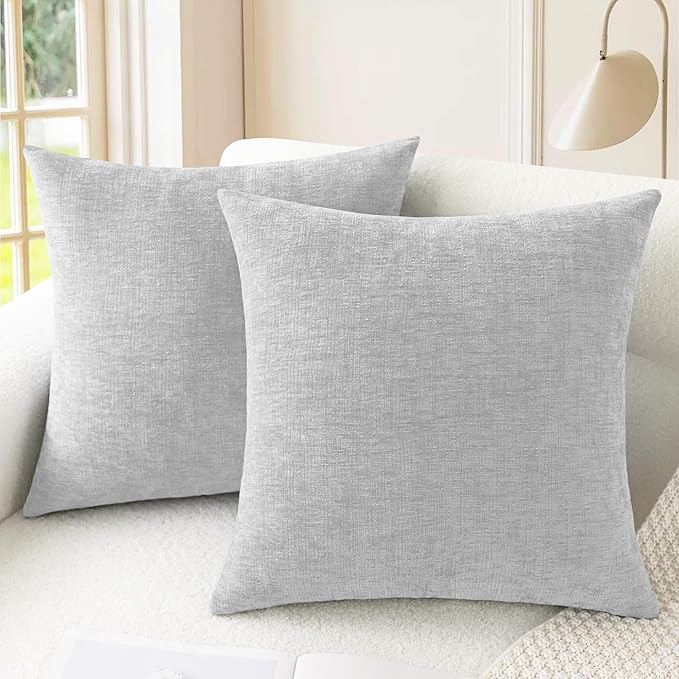 CaliTime Decorative Throw Pillow Covers 22 X 22 Inches Moonbeam Gray | Pack of 2 by CaliTime