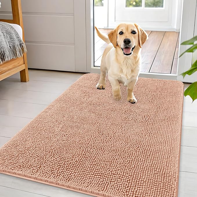 OLANLY Dog Door Mat for Muddy Paws 44x32, Super Absorbent Chenille Mud Mat | by OLANLY