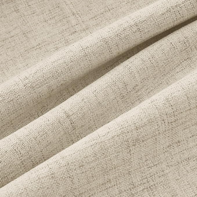 MIULEE 100% Blackout Linen Curtains 42 x 72 Inch Cobblestone 2 Panels | Thermal - Image 9