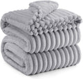 Bedsure GentleSoft King Size Blanket for Bed - Cozy Soft Blankets for Women, Cute Large Fleece Throws for Girls, Light Grey, 108x90 Inches
