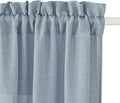 RYB HOME Semi Sheer Curtains for Closet Kitchen, Semi Translucent Privacy Protection Light Filtering Decorative Short Small Window Drapes for Bedroom, W 52 x L 45 inches, Dusty Blue, 2 Panels
