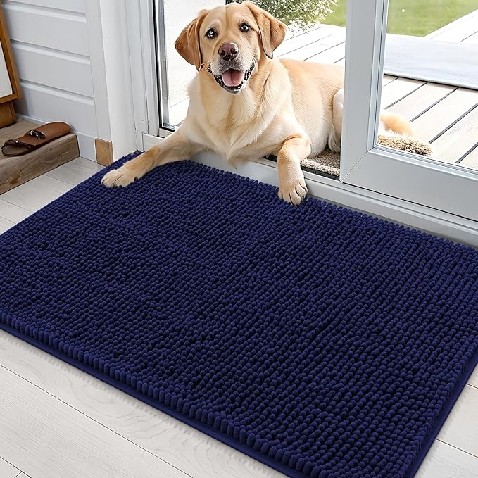 OLANLY Dog Door Mat for Muddy Paws 35x24, Super Absorbent Chenille Mud Mat | by OLANLY