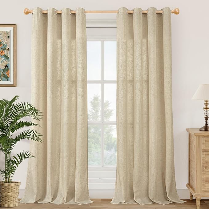 YoungsTex Extra Long Linen Curtains 95 Inch Length by YoungsTex