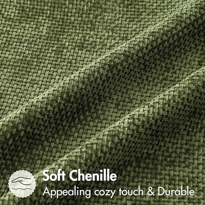 MIULEE Decorative Couch Throw Pillow Covers 18x18 Inch Olive 2 Pack | Modern - Image 6