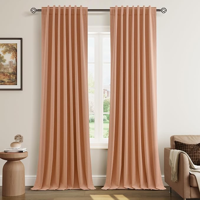 100% Blackout Curtains 84 Inch Length 2 Panels Set by Guken