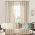 Linen Curtains 84 inch Length for Living Room Bedroom 2 Panels | Light Filtering by LAMIT