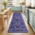 PLHXFR 2x5 Washable Runner Rug：Floral Indoor Kitchen Soft Carpet Blue | by PLHXFRSoftAreaRugs