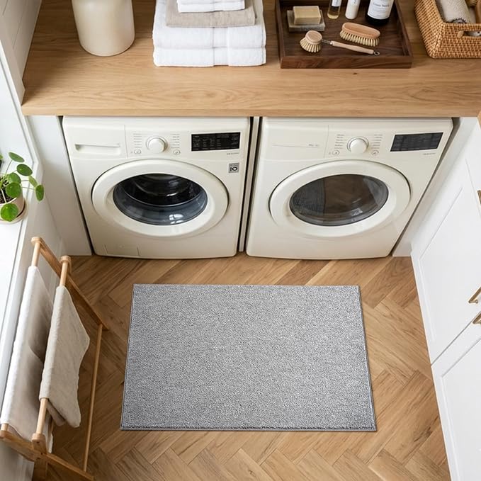2x3 Grey Area Rug Washable Non-Slip Soft Thin - Image 4