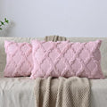 Set of 2 Soft Moroccan Throw Pillow Covers 12x20 Inch Plush Boho Decorative by Cozoomy