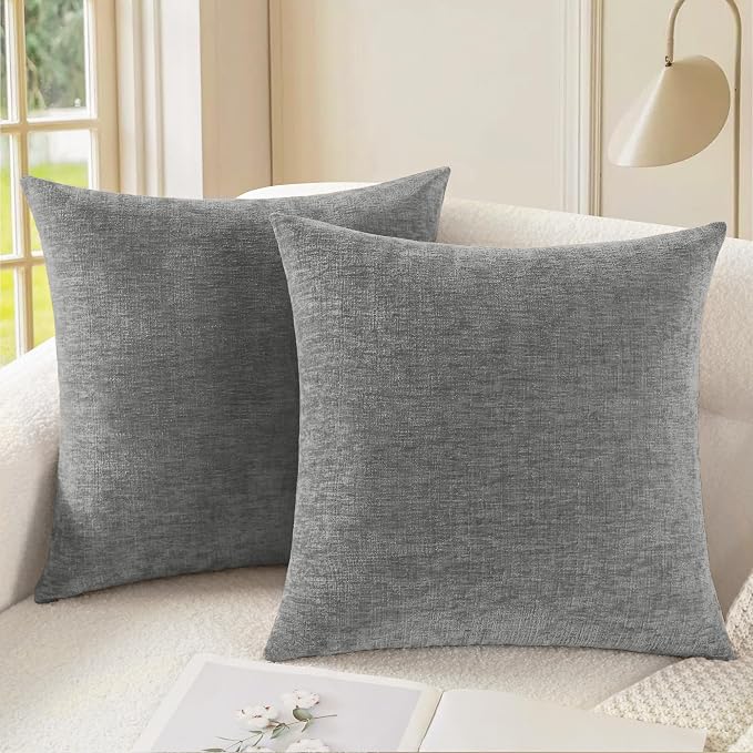 CaliTime Decorative Couch Throw Pillow Covers 20 X 20 Inches Medium Grey | Pack by CaliTime